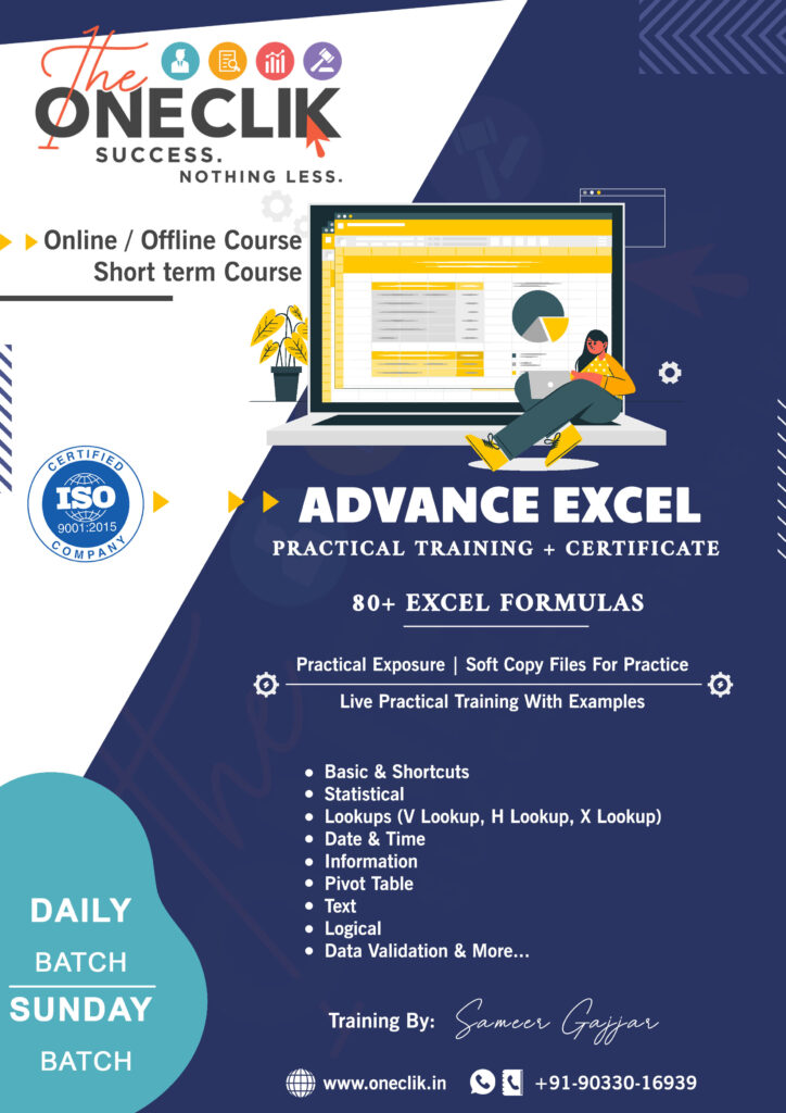 Advanced Excel Practical Training + Certificate